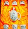 淄博骨瓷茶 具 高档 手绘 骨瓷茶具茶杯 礼品家用 批发茶具 手绘