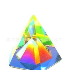 供应水晶金字塔 可来样定做 价格低 镀彩工艺品