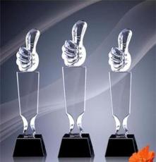 三种现货水晶奖杯大拇指造型 大拇指奖杯 优秀员工杰出人物奖座
