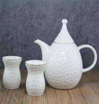 创意纯白骨瓷水立方陶瓷水具水壶水杯茶具套装茶壶茶杯