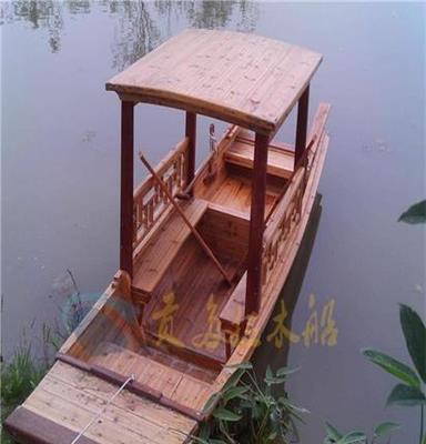 纯手工制作中式仿古木船 扬州瘦西湖电动道具观光电动木船出售