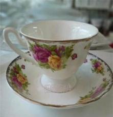 英式骨瓷咖啡杯配碟 陶瓷茶杯欧式套装红茶杯 拍金玫瑰 婚礼用品