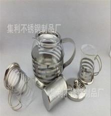 厂家热销不锈钢过滤网茶壶7件套 创意茶壶套装