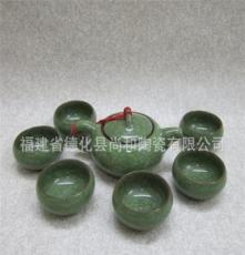 尚和道厂家直销7头绿色紫砂壶冰裂茶具SH-81132