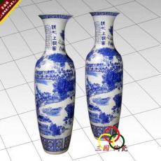 青花山水陶瓷大花瓶