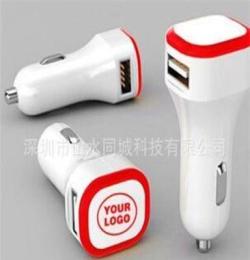 工廠直供新款車載充電器3.1A 2014花瓶車充雙USB光環(huán)車充