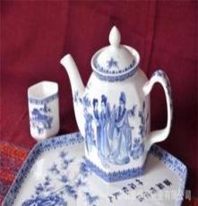 六方薄胎茶具套装 釉中彩 唐山优质骨瓷茶具批发 高档茶具礼盒装