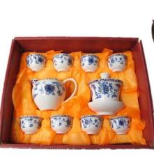 厂价批发配8杯青花海棠骨玉瓷茶道具，高档陶瓷工夫茶具配件，