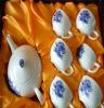 陶瓷茶具、骨瓷茶具、7头蓝牡丹骨瓷茶具
