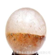 东海水晶厂家批发纯天然红幽灵聚宝盆水晶球招财助事业6.5cm