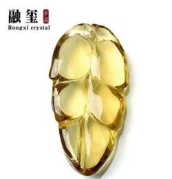 批发3A级天然黄水晶金枝玉叶吊坠 饰品