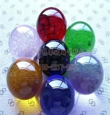 水晶玻璃球 4cm彩色水晶球/实心水晶球