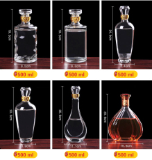 晶白料玻璃酒瓶500ml