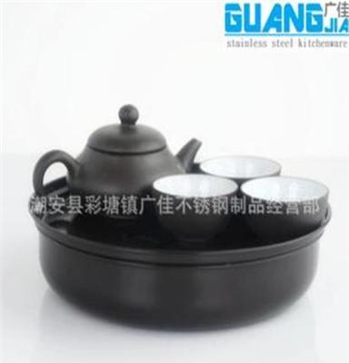 携带方便不锈钢旅行茶具 紫砂壶 茶杯 旅行礼品 广佳不锈钢厨具