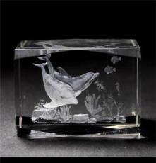 水晶内雕立体海豚动物世界工艺品创意摆件 情人节礼品旅游纪念品
