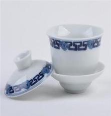 大量销售 新款优质白色陶瓷盖碗 可定制 青花瓷茶具盖碗