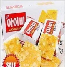 韩国食品 韩国苏打饼干 海太IVY杏仁 酥脆薄饼133克 一箱14盒