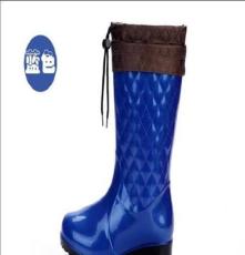 厂家直销新款2014格子中筒筒坡跟果冻雨鞋雨靴鞋热卖时尚热卖水鞋