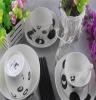 15头可爱熊猫碗创意卡通陶瓷餐具套装 10%骨瓷 日用情侣碗盘子勺