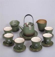 茶立购出售绿色小高品樱花（大）陶瓷茶具套组
