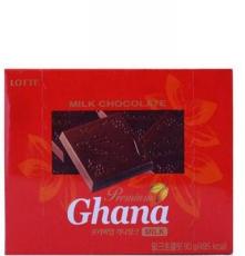 韓國進口食品 LOTTE樂天Ghana加納紅巧克力 不增肥哦90g