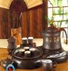 牧歌陶瓷电热水壶养生壶青花瓷防烫套装自动断电含茶壶茶杯等15件