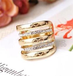 三色饰品 外贸欧美戒指 潮流时尚 水晶钻戒