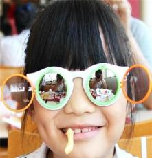 ET26儿童欧美复古潮圆框金属墨镜个性双层翻盖两用太阳眼镜2013