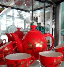 红瓷茶具生产厂家 功夫茶具 礼品盒，茶具批发订购电话，价格