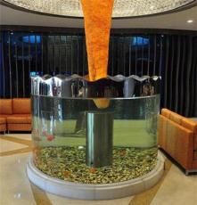 大型亚克力圆柱鱼缸 水族造景工程生态水族箱 酒店观赏鱼缸