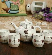 中国风脸谱茶具5头套装 茶杯 骨瓷茶具 陶瓷功夫整套茶具 茶壶