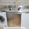 上海简易不锈钢洗衣柜定制304不锈钢阳台洗衣柜组合台面水槽一体