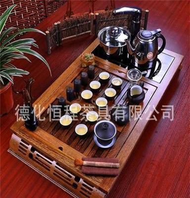 专业经销 韩式茶道组合用具 鸡翅木祥和福字茶盘紫砂茶具套装