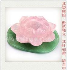 东海县天然水晶：开光粉水晶荷花莲花摆件 平安、健康、幸福