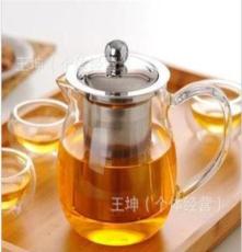 厂家直销高档耐热玻璃水壶不锈钢内胆带过滤茶漏大容量透明茶壶