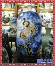 青花瓷薄胎镂空古典花瓶客厅家居装饰工艺品摆件