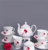 供应高淳陶瓷咖啡具04陶瓷茶咖具套装芙蓉红玫瑰茶咖具