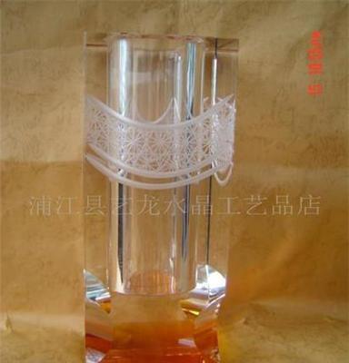 专业生产 供应彩底水晶花瓶 水晶家居用品花瓶