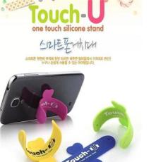 韩国新款Touch-U硅胶拍拍圈手机魔力贴手机支架 U型支架 工厂直销