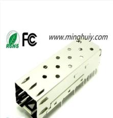 sfp光纤连接器带导光柱笼子 焊接式\压接式sfp光纤插座