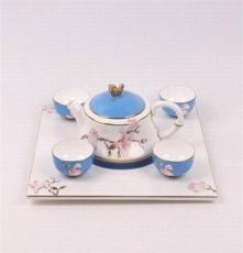 唐山 手绘茶具，描金茶具，6头高档骨瓷茶具，唐山陶瓷厂家直销