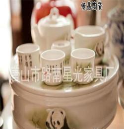 厂家直销高档骨质瓷 唐山骨瓷 茶具 熊猫茶海 茶海 白胎批发