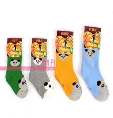 厂家批发 纯色卡通熊猫儿童袜子 毛圈儿童袜 0-12岁童袜