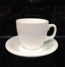 纯白陶瓷咖啡杯 加厚强化瓷杯子 240ml 拉花咖啡杯
