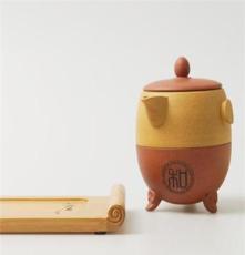 润雅堂文化礼品 和为贵-紫玉金砂 紫砂鼎壶专属定制 茶具套装