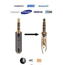uldum全金属纯铜芯迷你耳机转接头3.5转3.5转换头不兼容万能转换