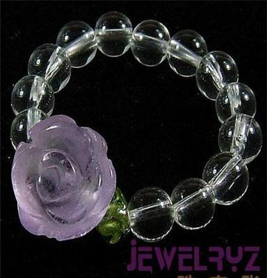 紫水晶戒指 时尚恋爱运天然紫水晶玫瑰花戒指 可以加工YFR07