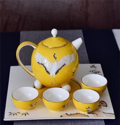 唐山浩新直供陶瓷功夫茶具套装定制 骨质瓷创意茶壶茶杯批发LOGO