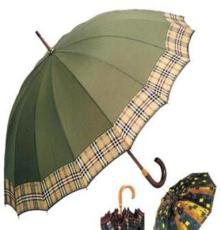 雨伞厂供应 新款直骨自动防风16K伞，时尚，防紫外线
