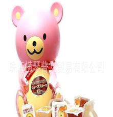 台湾进口食品 盛香珍小熊果冻布丁综合口味粉色580g*6桶/箱 批发
